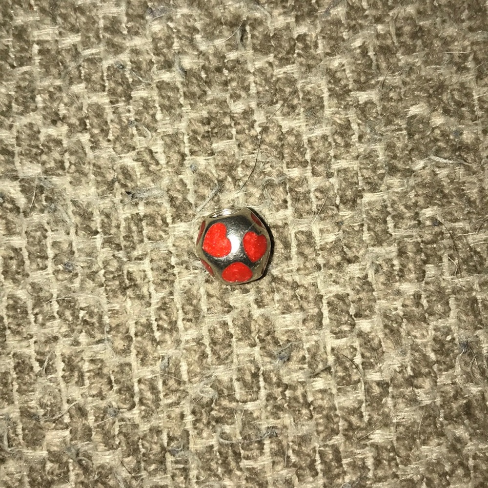 Red hearts pandora charm
